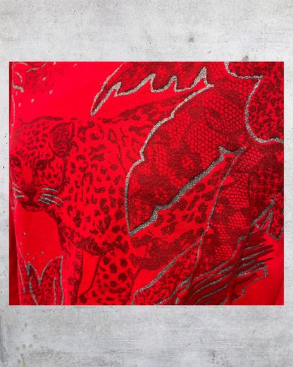 Vintage Early 90s Red Leopard Graphic Sweatshirt - Small