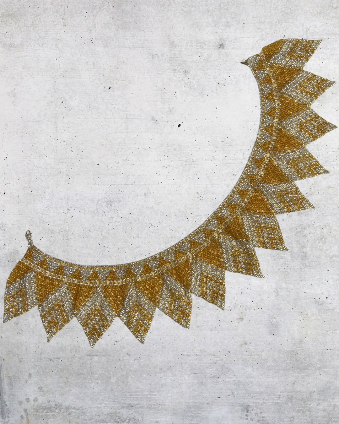 Vintage 1980s Beaded Statement Collar Necklace – Gold & Clear Seed Beads