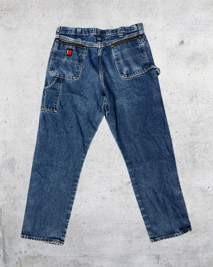 Vintage Y2K Wrangler Riggs Workwear Carpenter Jeans - 38x34