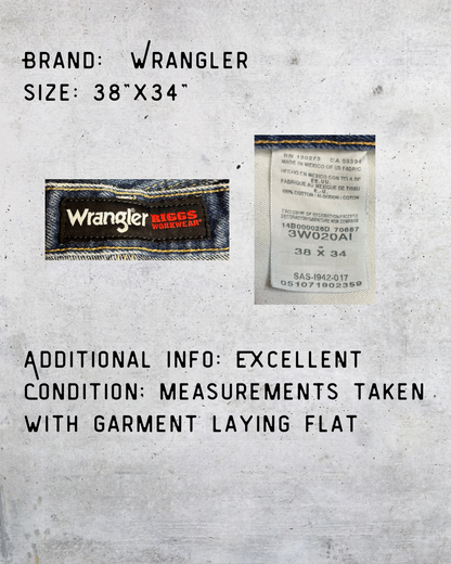 Vintage Y2K Wrangler Riggs Workwear Carpenter Jeans - 38x34