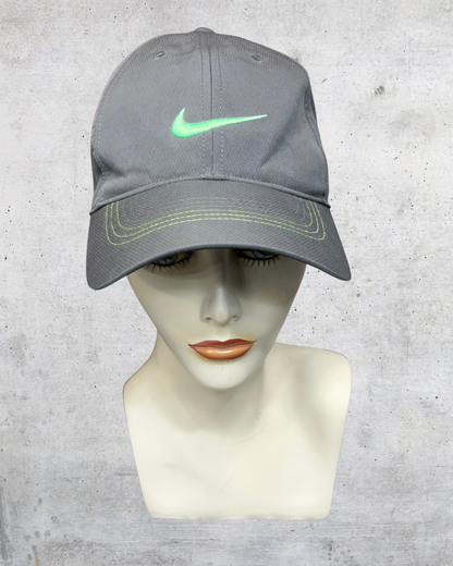 Nike Golf Gray Snapback Cap with Neon Green Swoosh