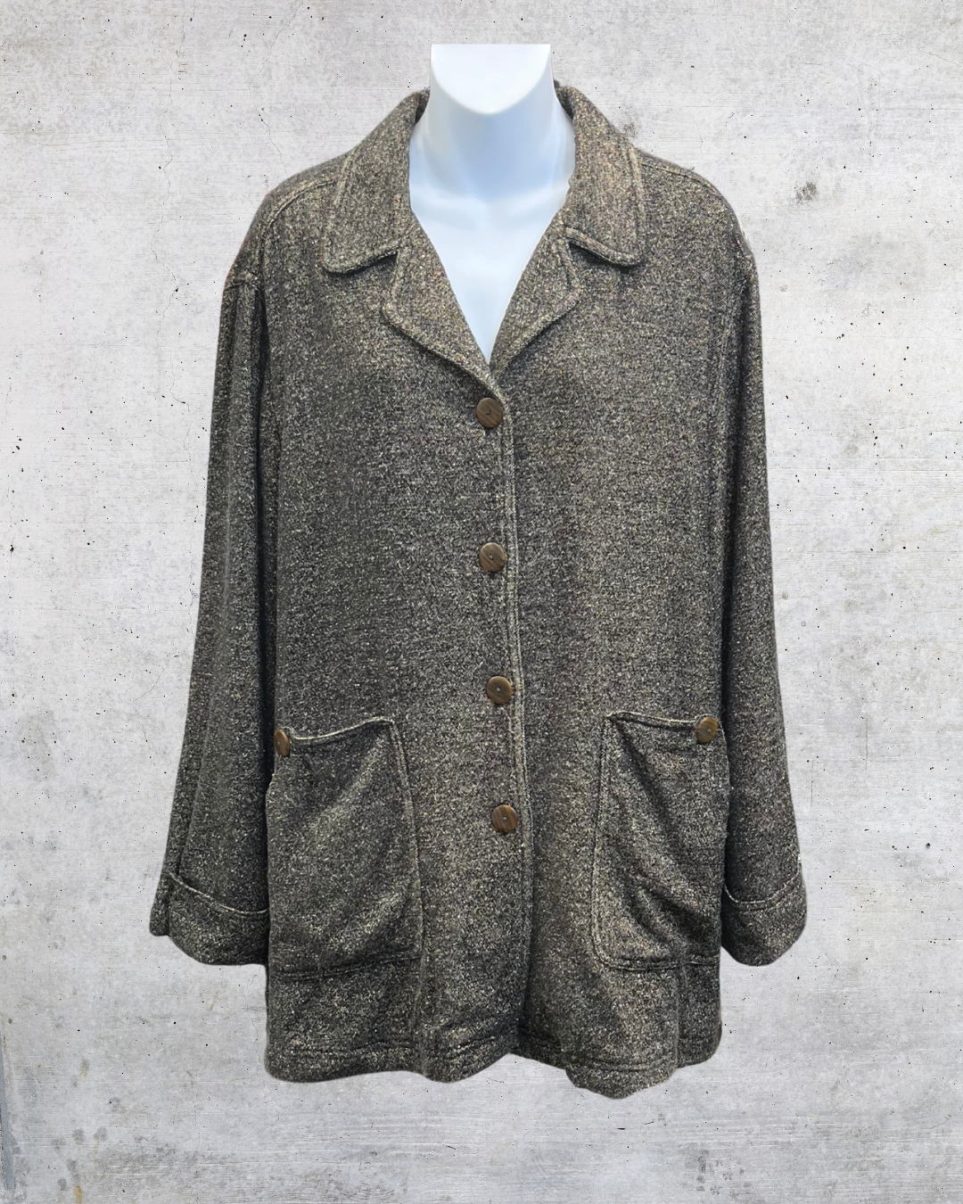 Vintage J. Jill Wool Blend Button-Front Jacket - Large