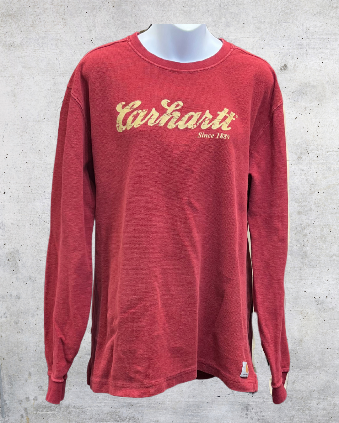 Vintage Y2K Carhartt Script Logo Thermal Long Sleeve - Large