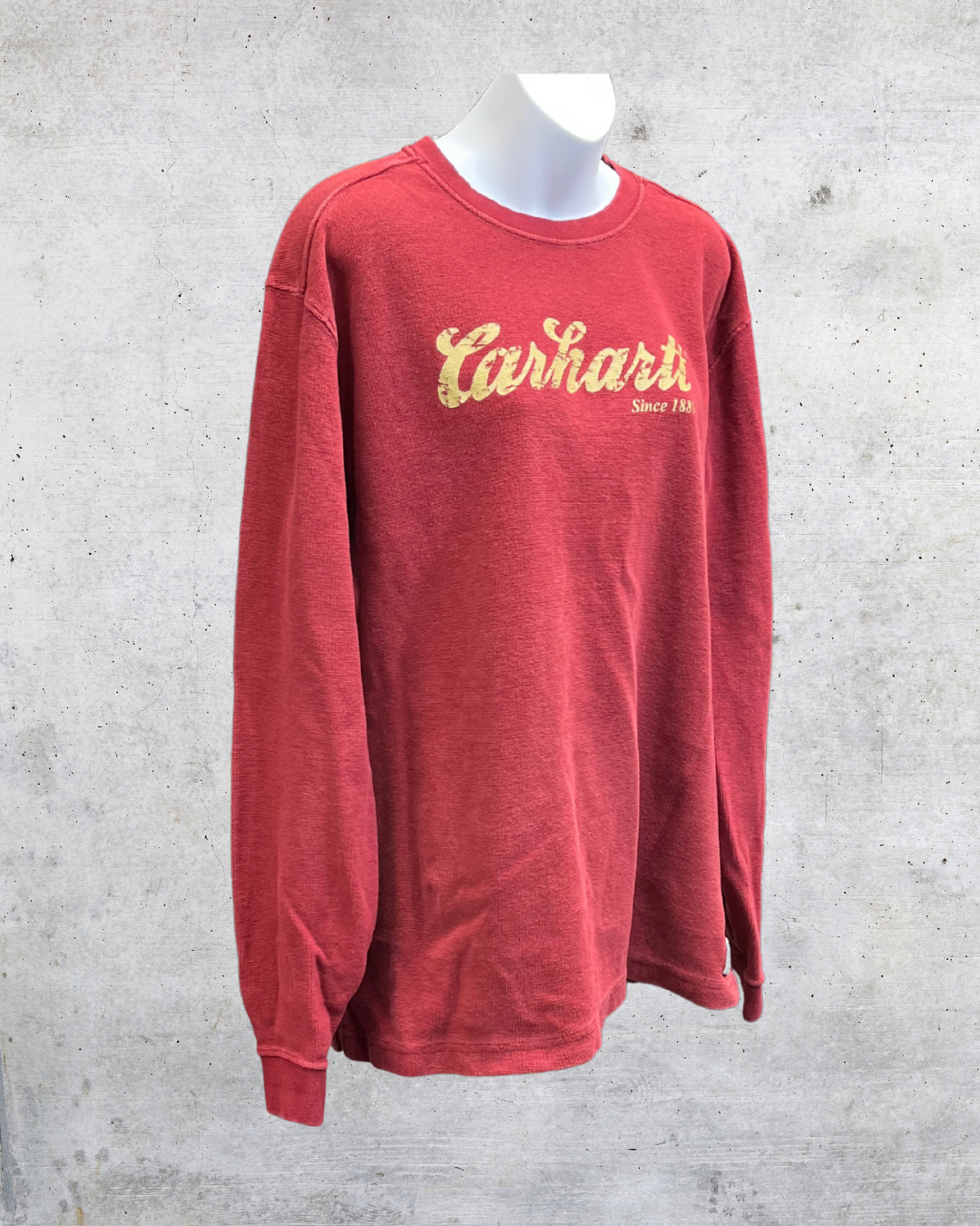 Vintage Y2K Carhartt Script Logo Thermal Long Sleeve - Large