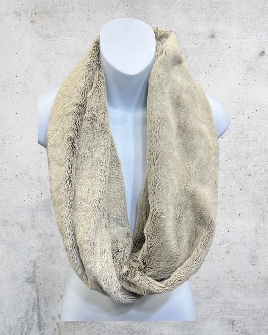 Ultra-Soft Neutral Faux Fur Infinity Scarf