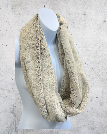 Ultra-Soft Neutral Faux Fur Infinity Scarf