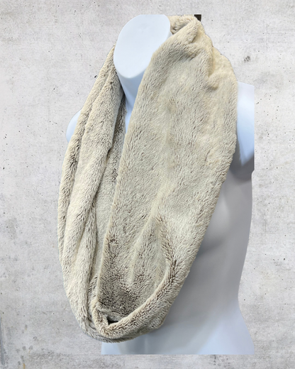 Ultra-Soft Neutral Faux Fur Infinity Scarf