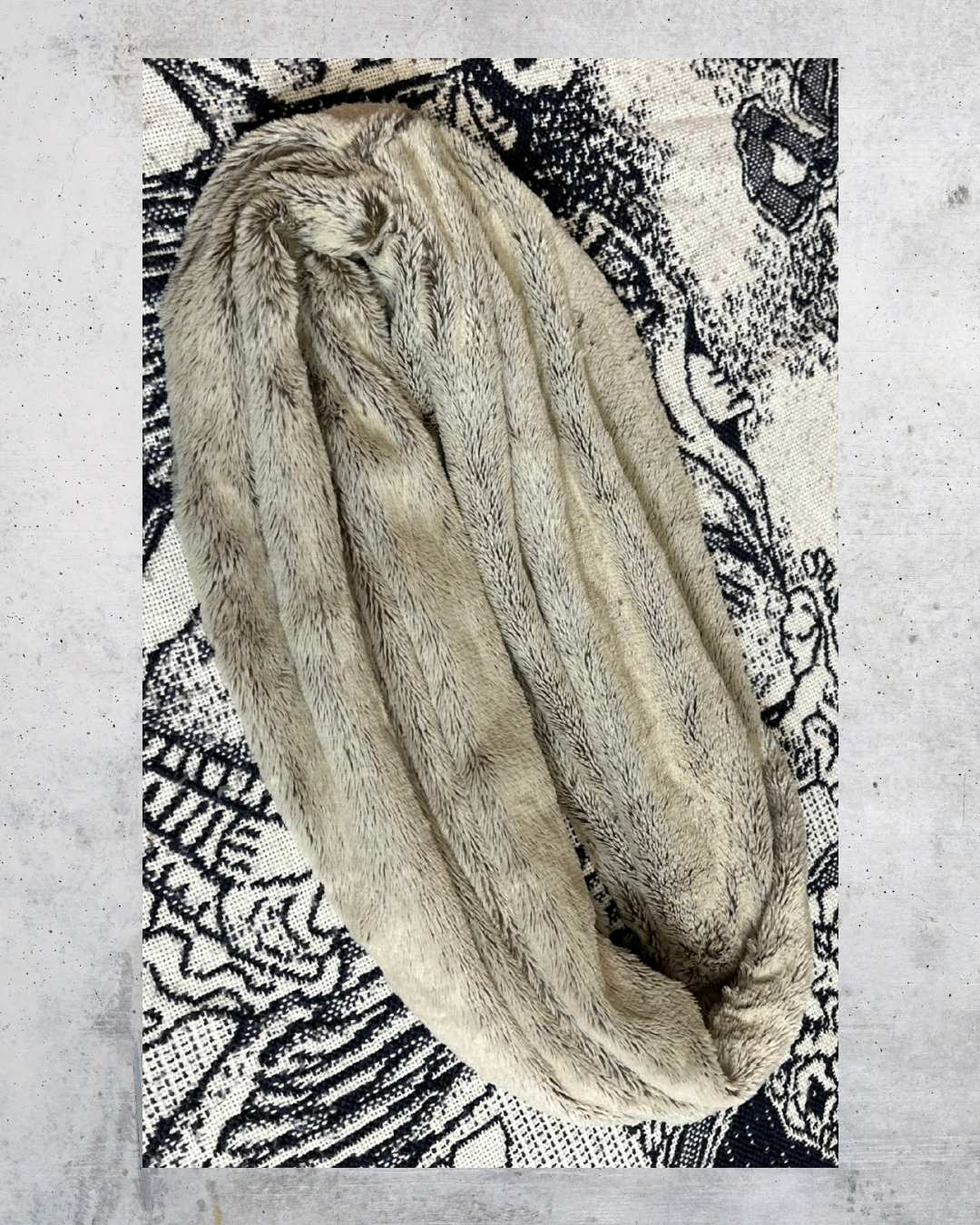 Ultra-Soft Neutral Faux Fur Infinity Scarf