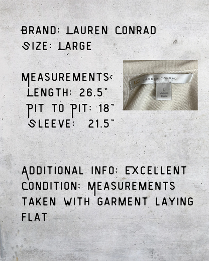 Lauren Conrad Bow Print Raglan Knit Top - Large