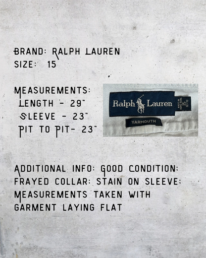 Vintage Ralph Lauren Yarmouth Button Down – Size 15