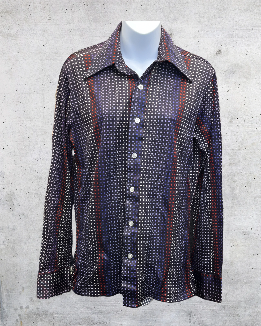Vintage 70s Mr Fingerhut Disco Dot Blouse - Medium