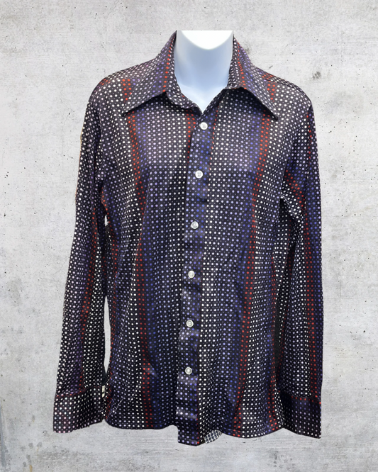 Vintage 70s Mr Fingerhut Disco Dot Blouse - Medium