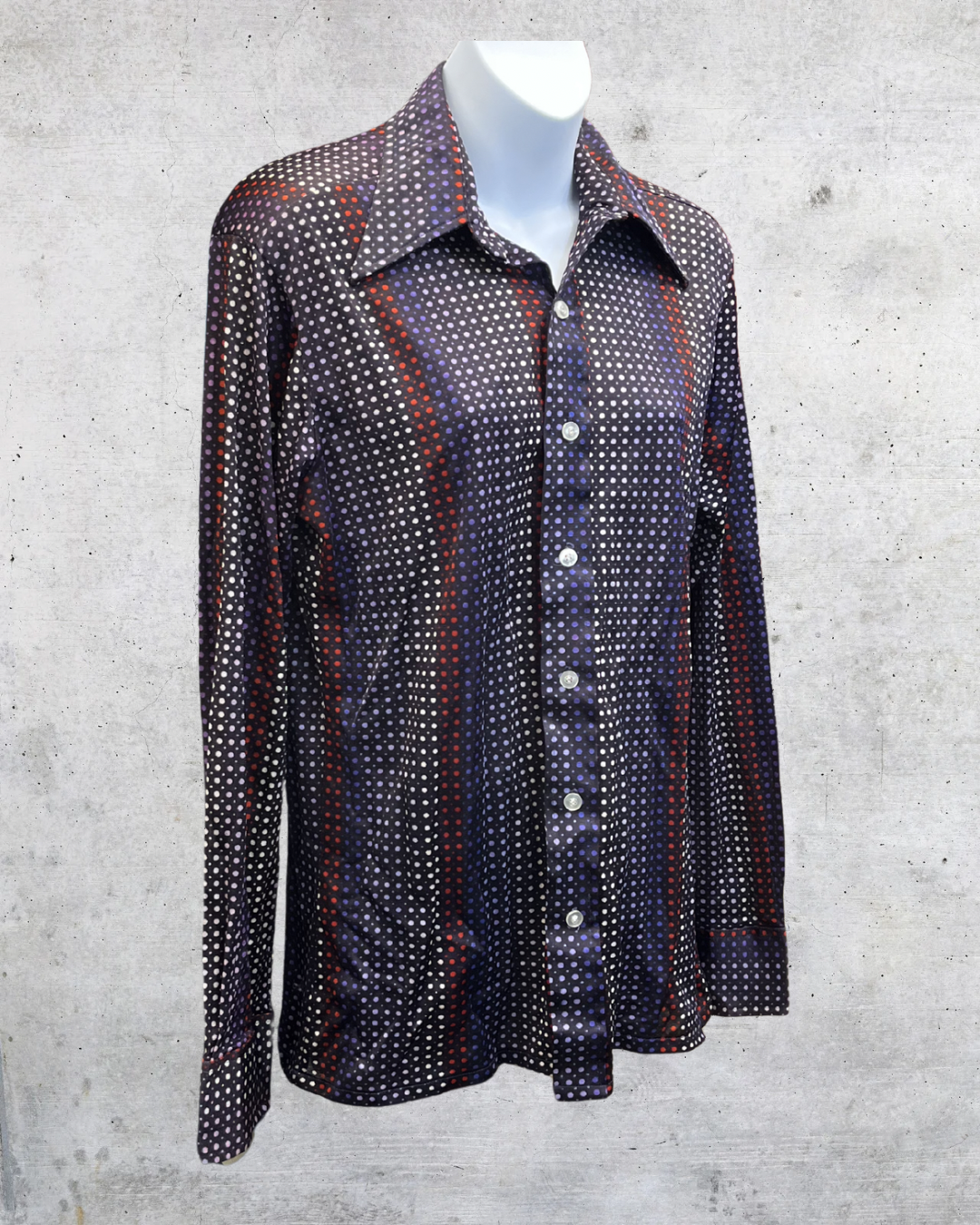 Vintage 70s Mr Fingerhut Disco Dot Blouse - Medium