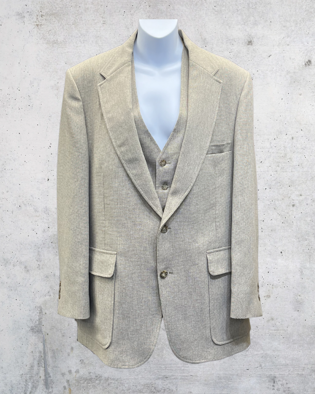 Vintage Playboy Beige Blazer and Vest Set - Large