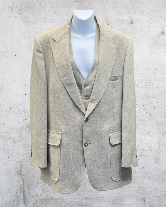 Vintage Playboy Beige Blazer and Vest Set - Large