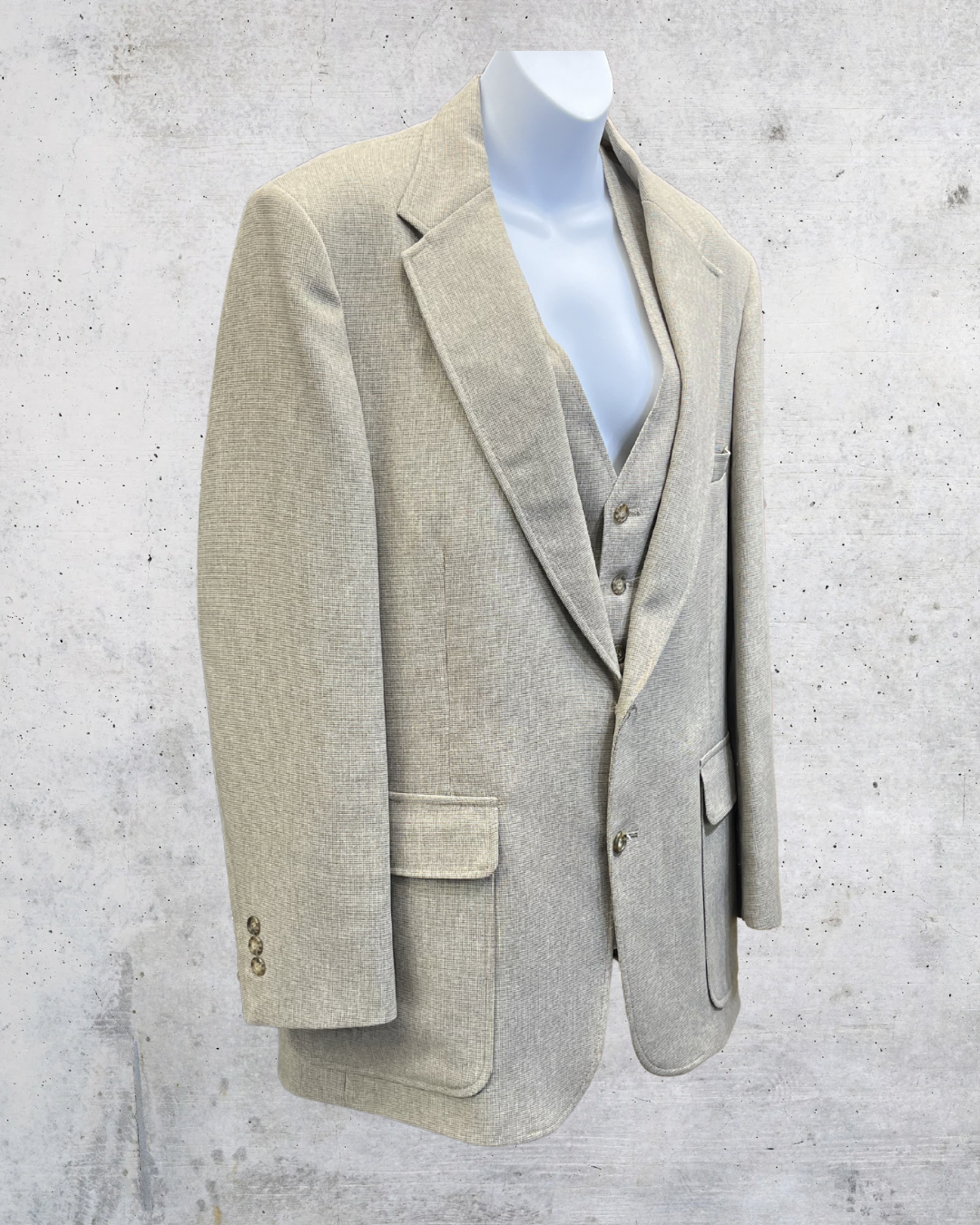 Vintage Playboy Beige Blazer and Vest Set - Large