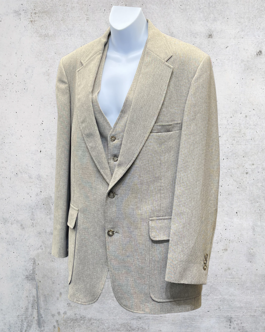Vintage Playboy Beige Blazer and Vest Set - Large