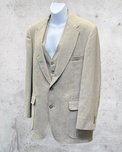 Vintage Playboy Beige Blazer and Vest Set - Large