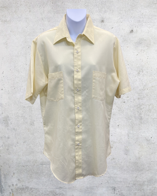 Vintage 70s Butter Yellow Sears Summer Jones Blouse - Large