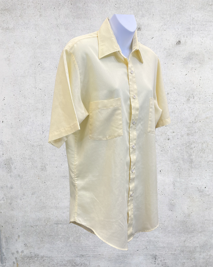 Vintage 70s Butter Yellow Sears Summer Jones Blouse - Large
