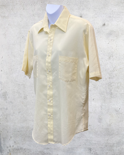 Vintage 70s Butter Yellow Sears Summer Jones Blouse - Large