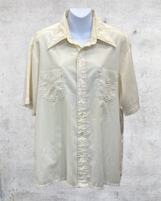 Vintage JCPenney Cream Western Disco Shirt
