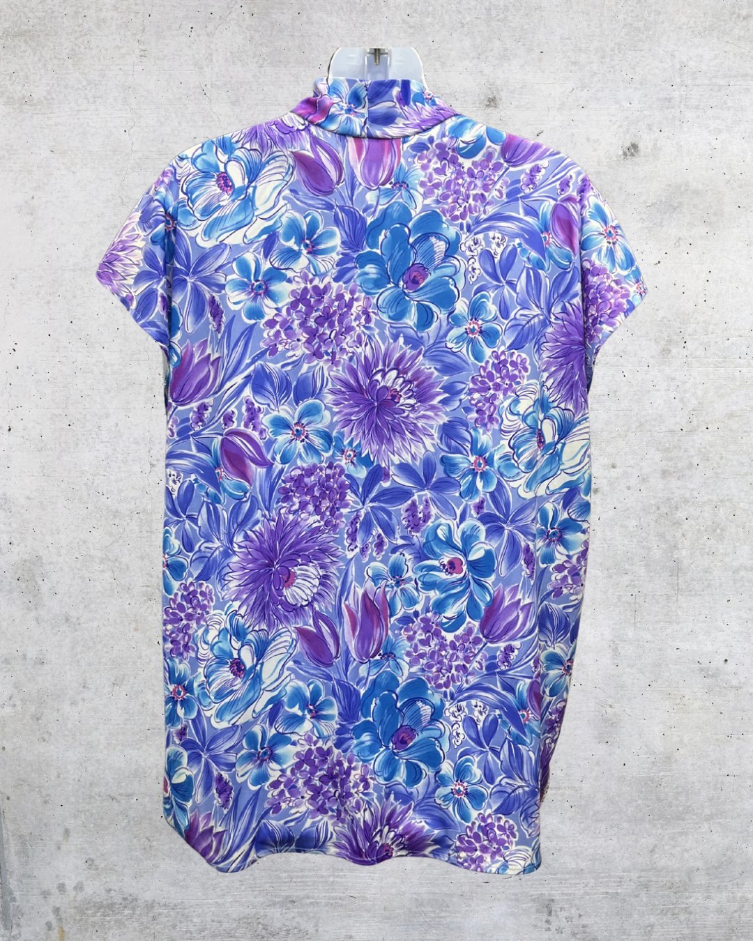 Vintage Amy Lynn of California Purple Floral Bow Blouse - XL