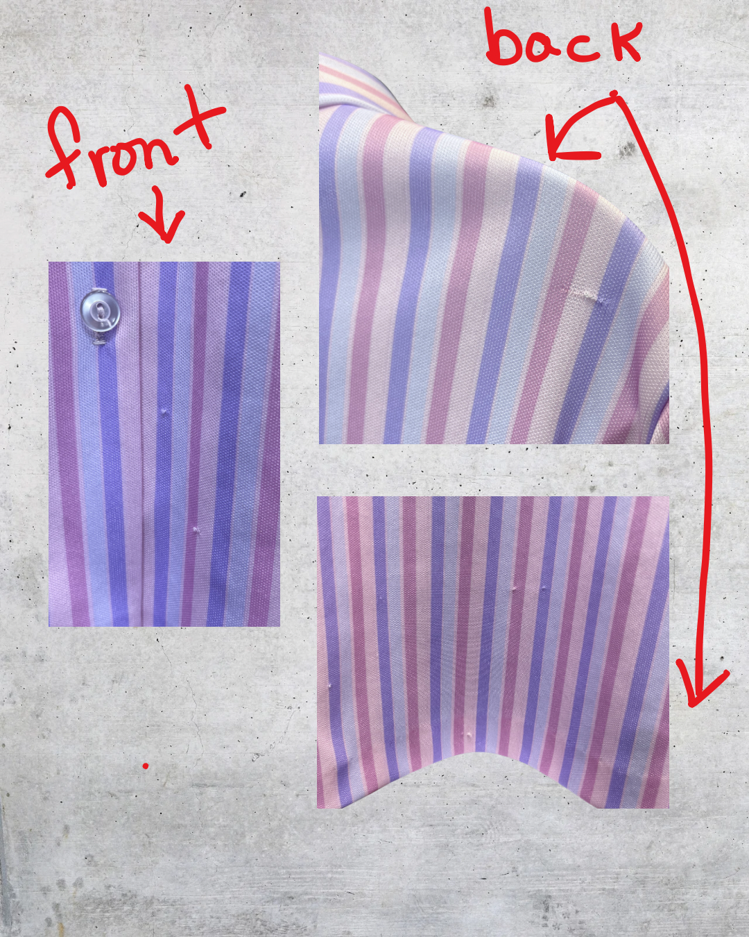 Vintage Lind Clare Pastel Stripe Pocket Blouse - XL
