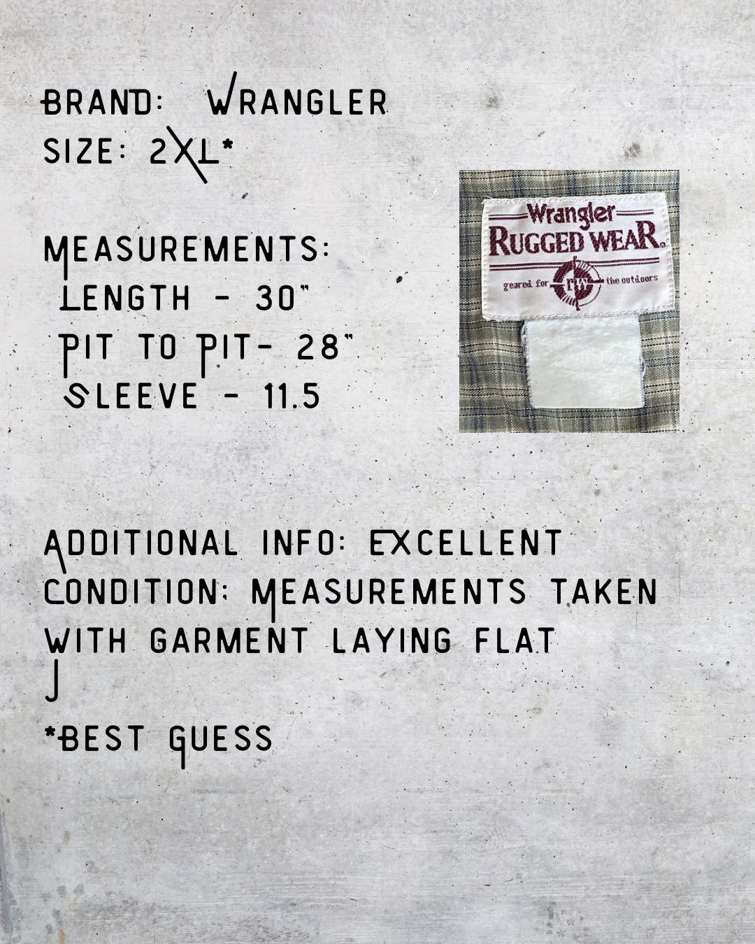 Wrangler Rugged Wear Plaid Button Down Shirt - XXL