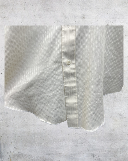 Vintage Van Heusen Ivory Textured Short Sleeve Button Up - Large