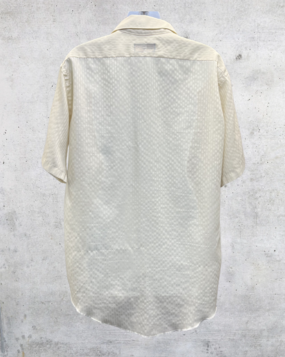 Vintage Van Heusen Ivory Textured Short Sleeve Button Up - Large
