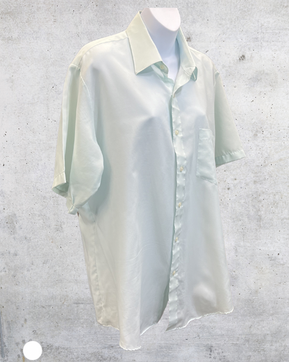 Vintage Towncraft Mint Lustre Silk Button Up - Large