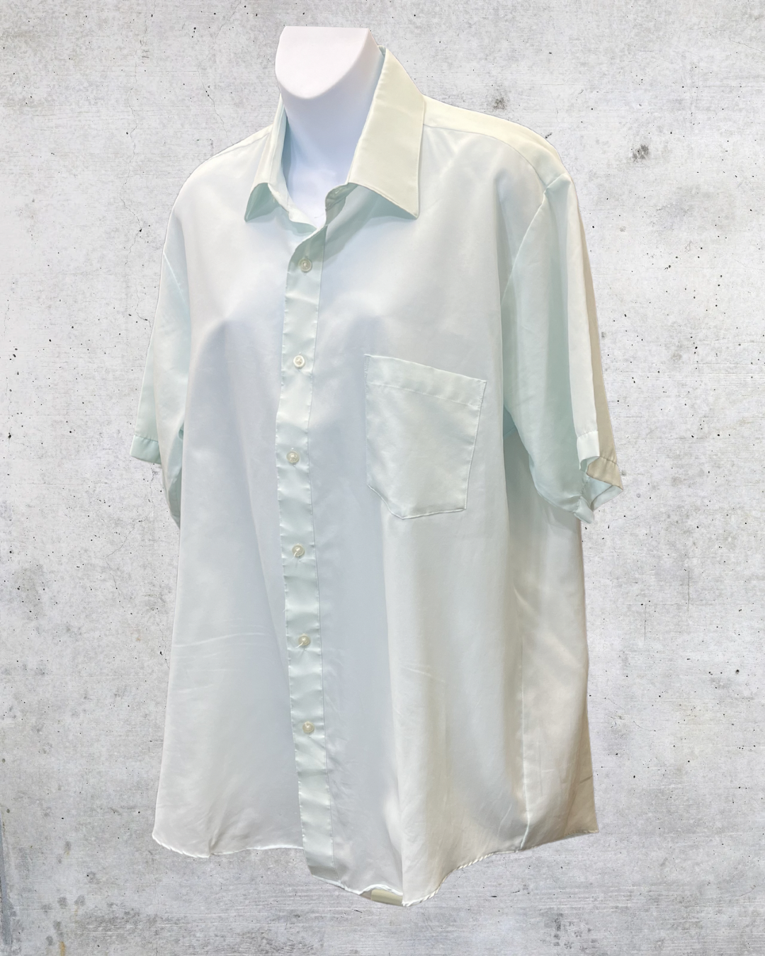 Vintage Towncraft Mint Lustre Silk Button Up - Large