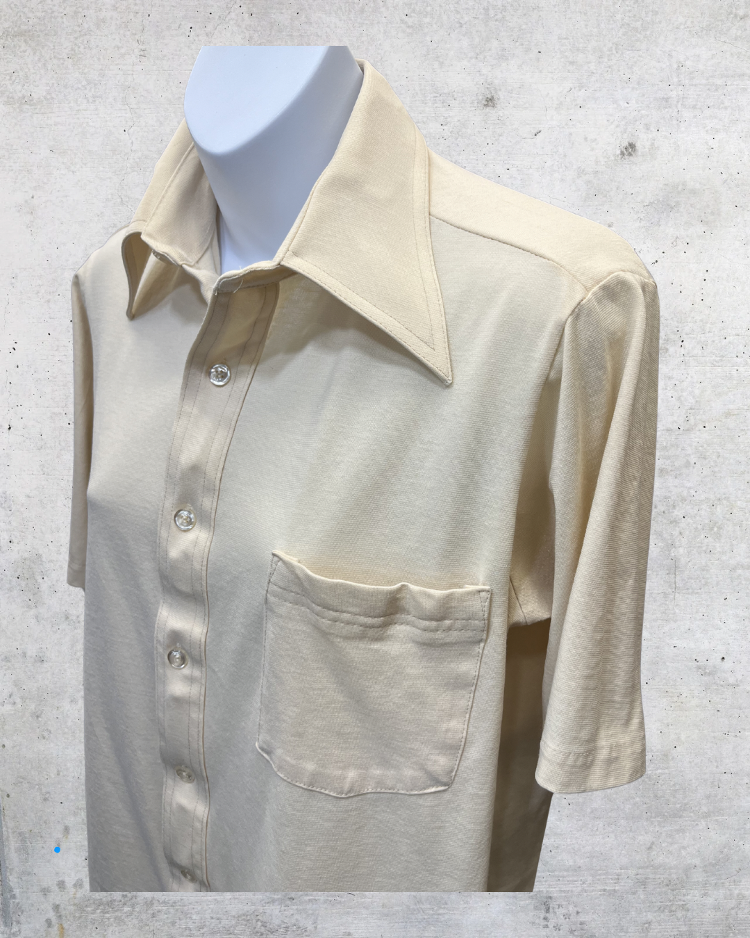 Vintage JCPenney Cream Knit Disco Shirt - Large