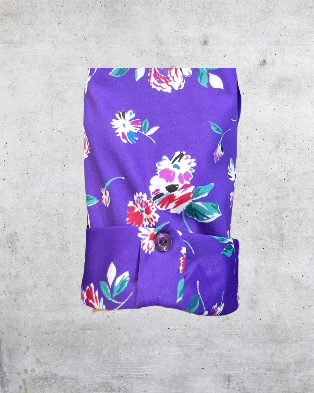 Vintage Lind Clare Purple Floral Blouse - Large