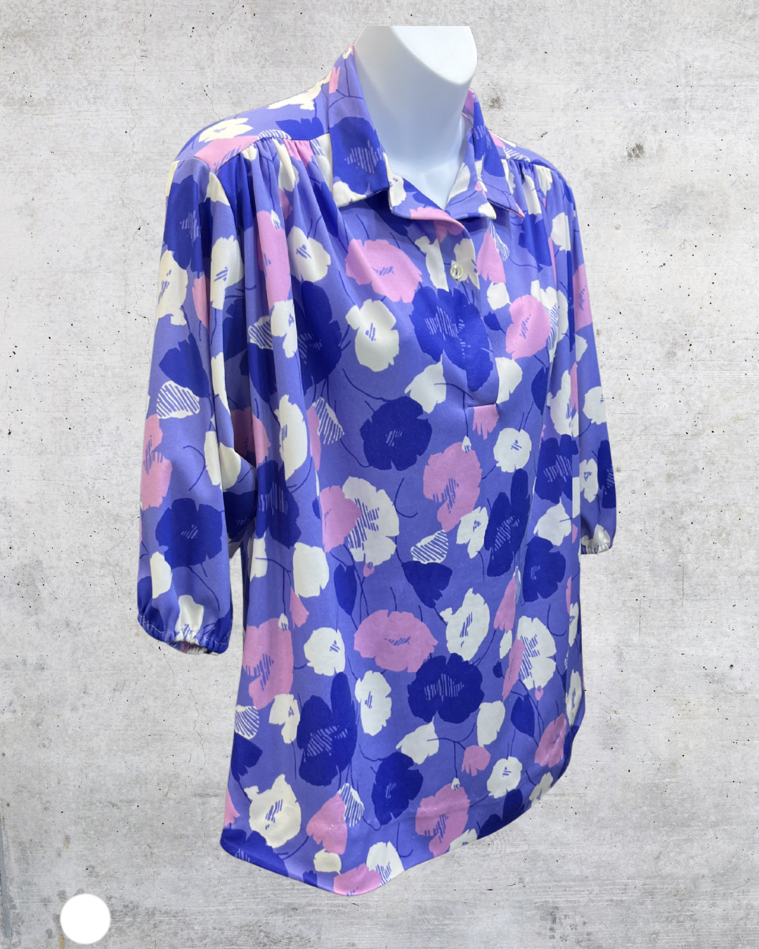 Vintage Lind Clare Purple Floral Blouse - Medium