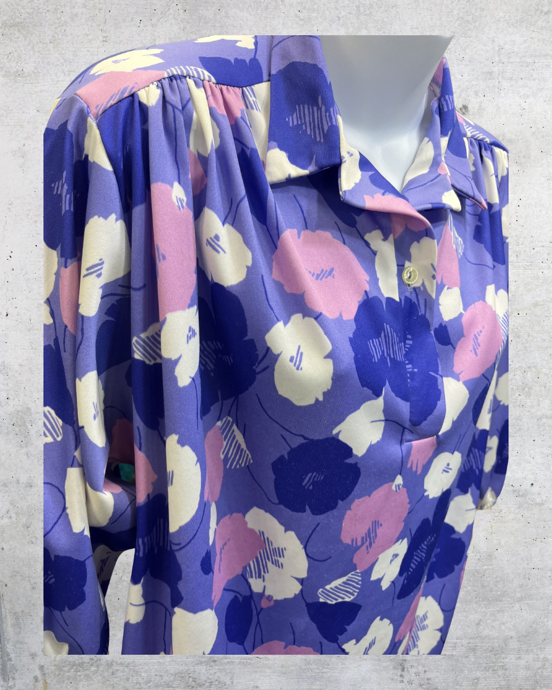 Vintage Lind Clare Purple Floral Blouse - Medium