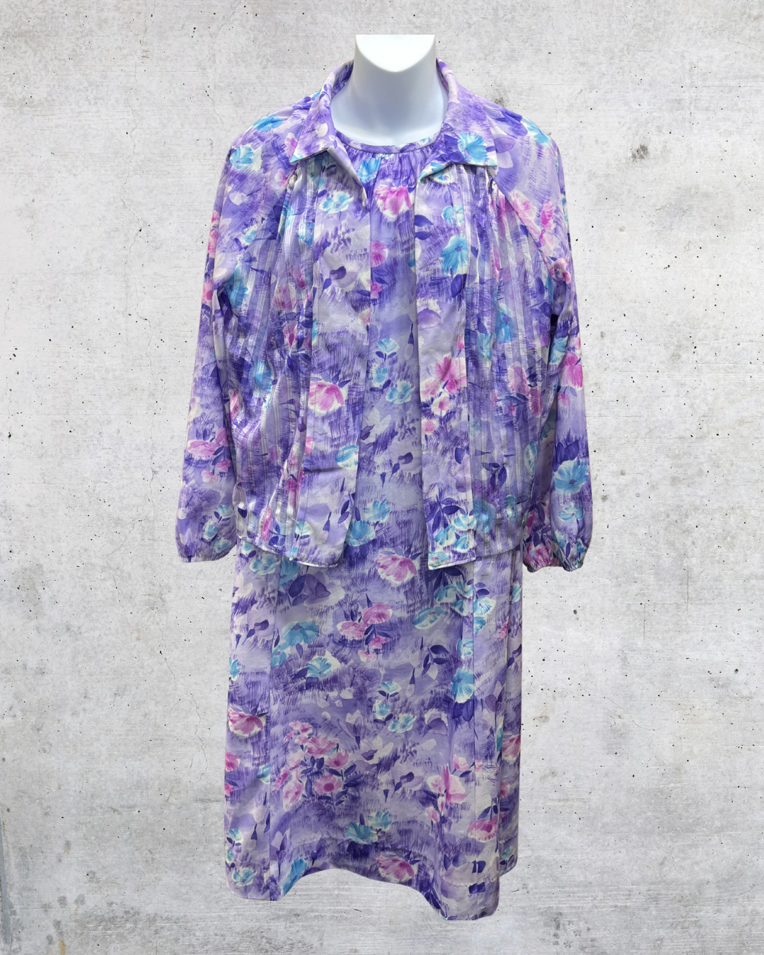 Vintage Tribute Lavender Floral Dress Set - Large