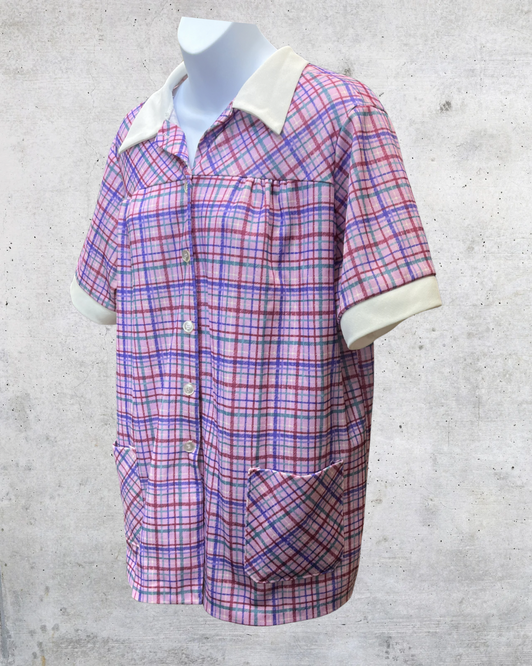 Vintage Andea of New York Pastel Plaid Pocket Blouse - Medium
