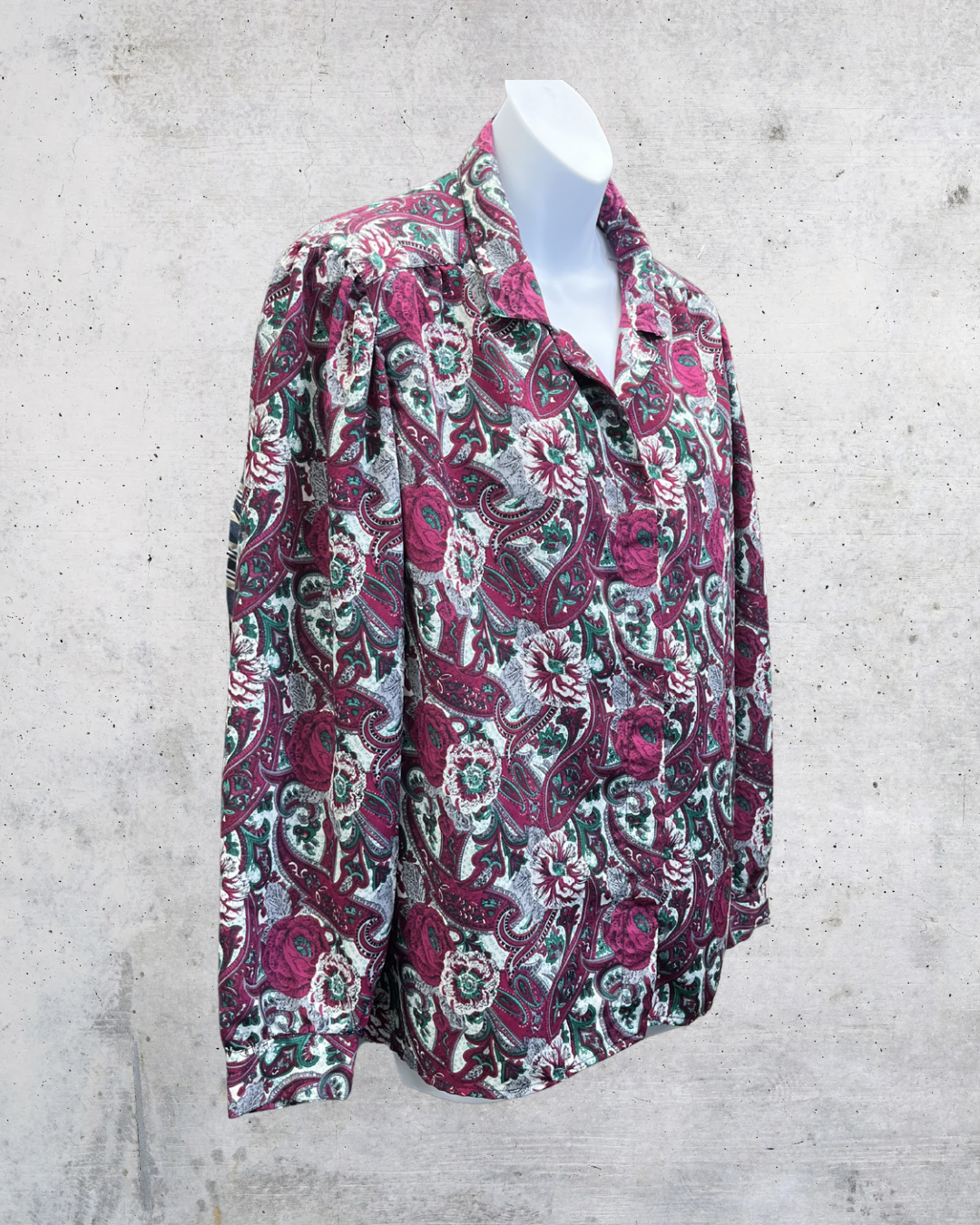 Vintage D.K. Gold Paisley Floral Blouse - Medium