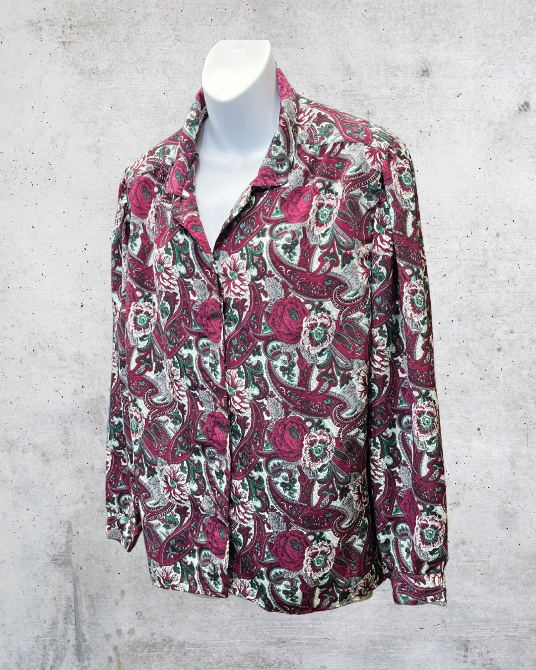 Vintage D.K. Gold Paisley Floral Blouse - Medium