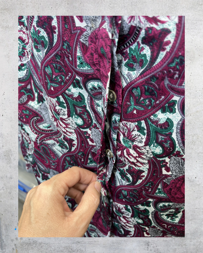 Vintage D.K. Gold Paisley Floral Blouse - Medium