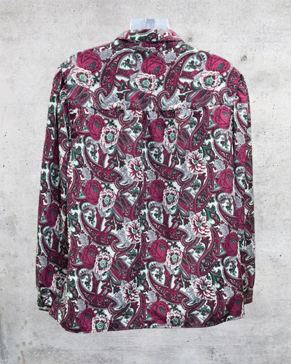 Vintage D.K. Gold Paisley Floral Blouse - Medium