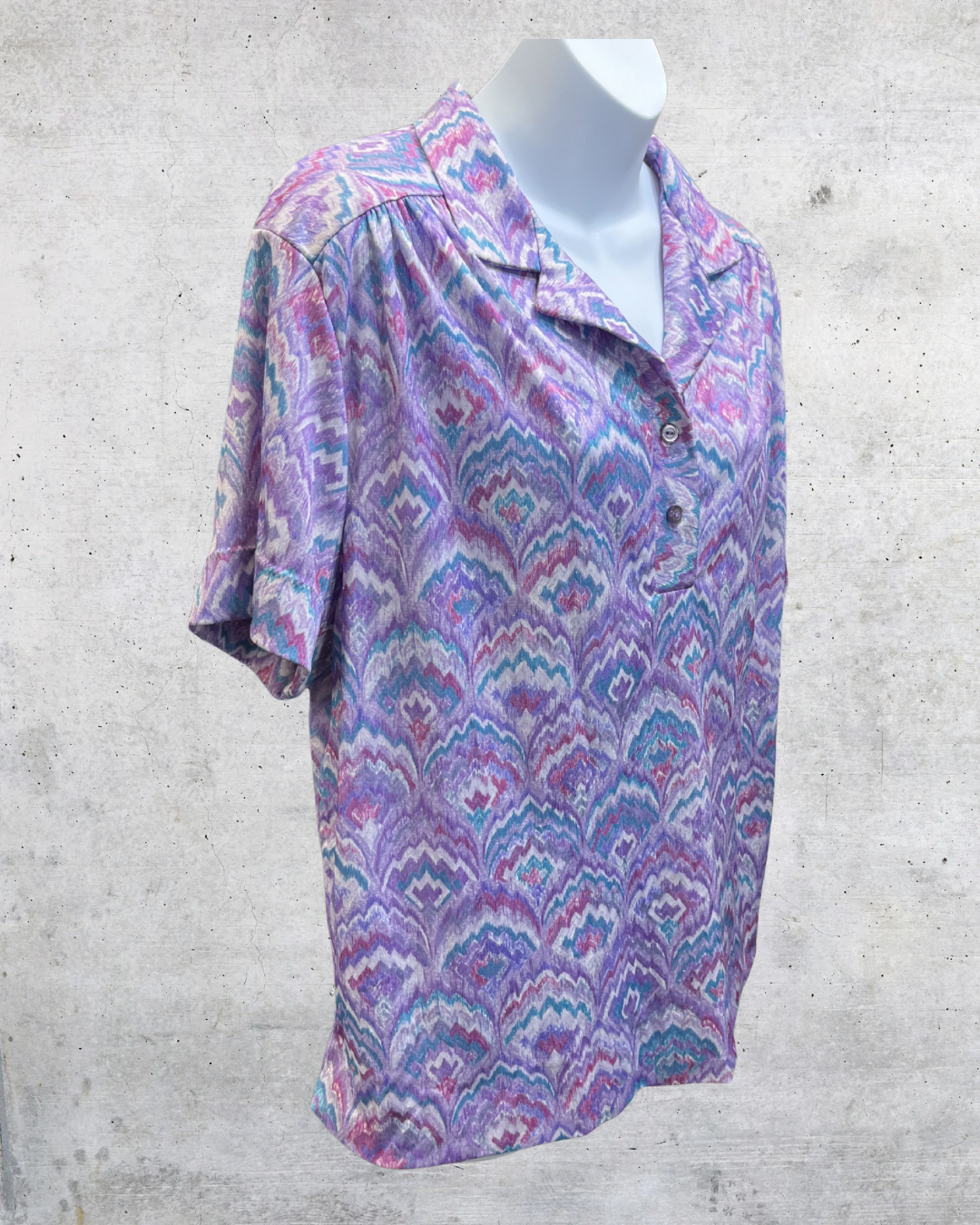 Vintage Amy Lynn Pastel Abstract Blouse - Medium
