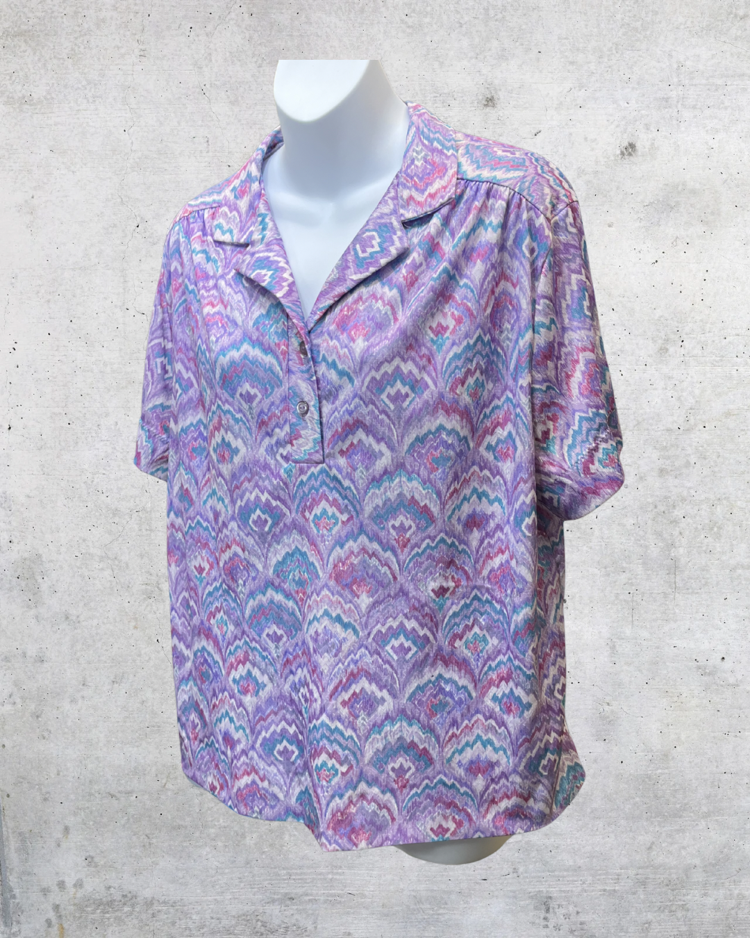 Vintage Amy Lynn Pastel Abstract Blouse - Medium