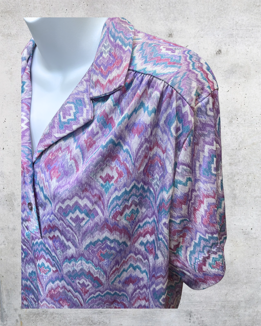 Vintage Amy Lynn Pastel Abstract Blouse - Medium
