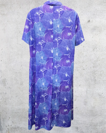 Vintage CB New York Purple Tie-Neck Midi Dress - Large