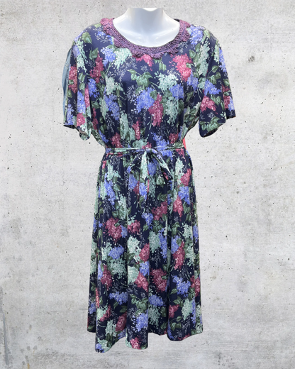 Vintage Anthony Richard’s Floral Belted Midi Dress - Large