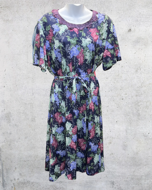Vintage Anthony Richard’s Floral Belted Midi Dress - Large