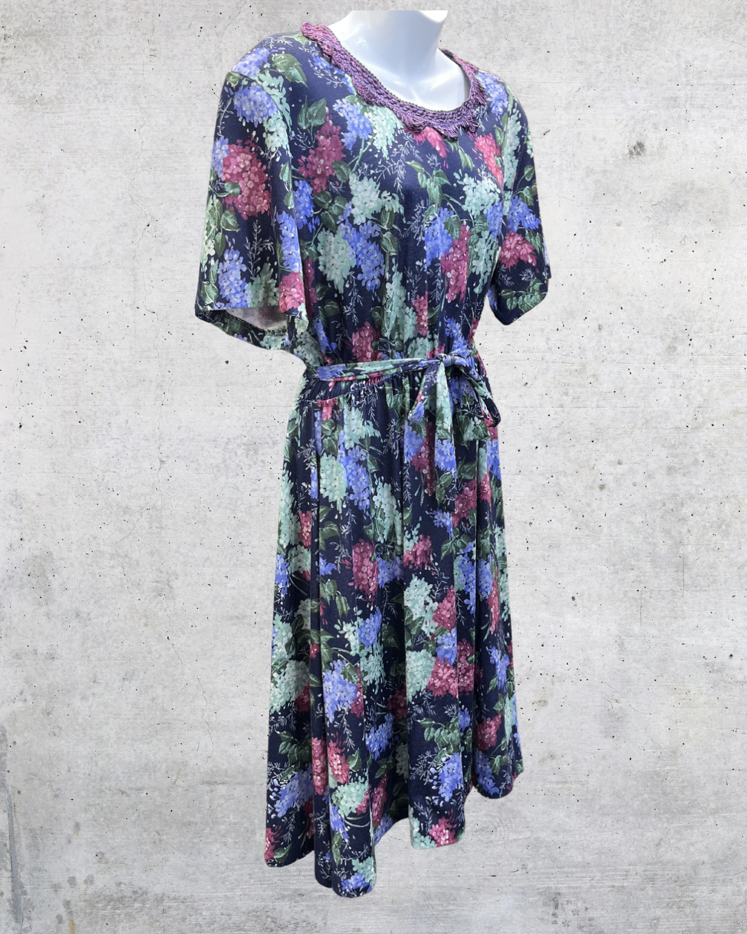 Vintage Anthony Richard’s Floral Belted Midi Dress - Large